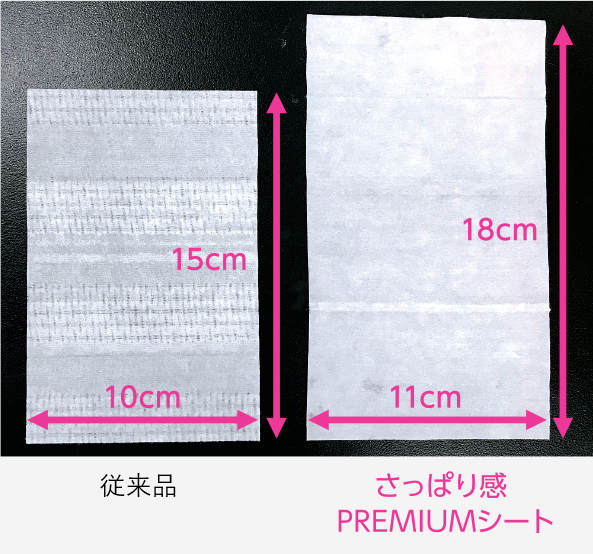 15cm 10cm 当社現行品 18cm 11cm さっぱり感PREMIUMシート